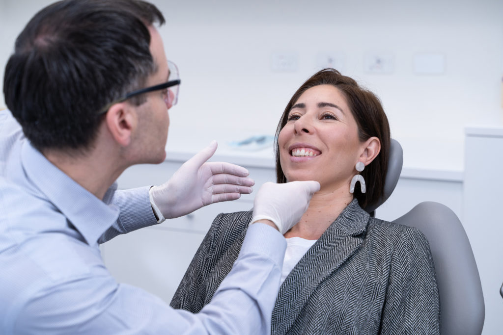 Facial examination at the first orthodontic consultation